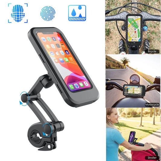 Adjustable Waterproof Bicycle Mobile Phone Holder Mount Universal Bike Motorcycle Handlebar Cell Phone Support Mount Bracket Bag